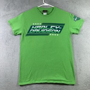 Harley Davidson Shirt Adult Small Green Motorcycles Biker Graphic Union City TN
